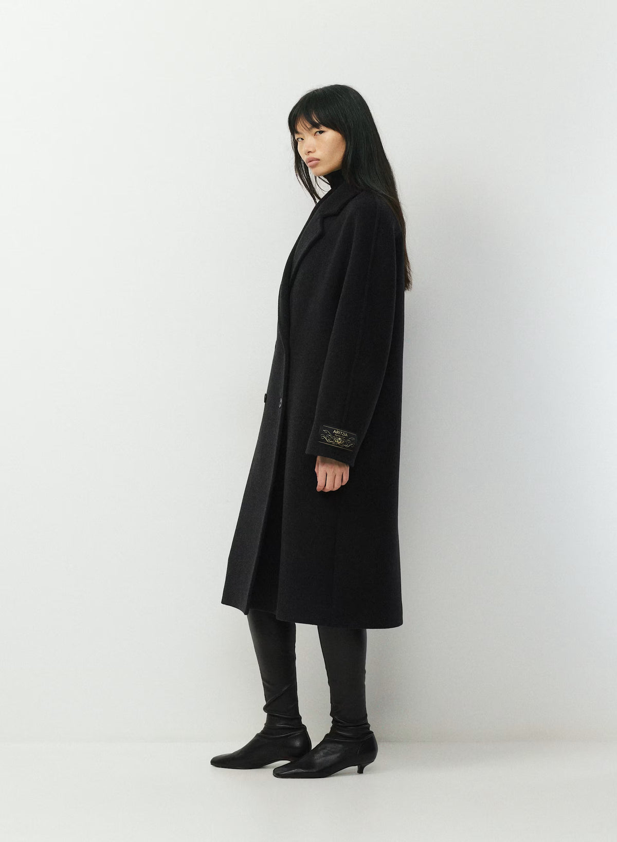 Double-Breasted Wool Cashmere Coat - Herringbone