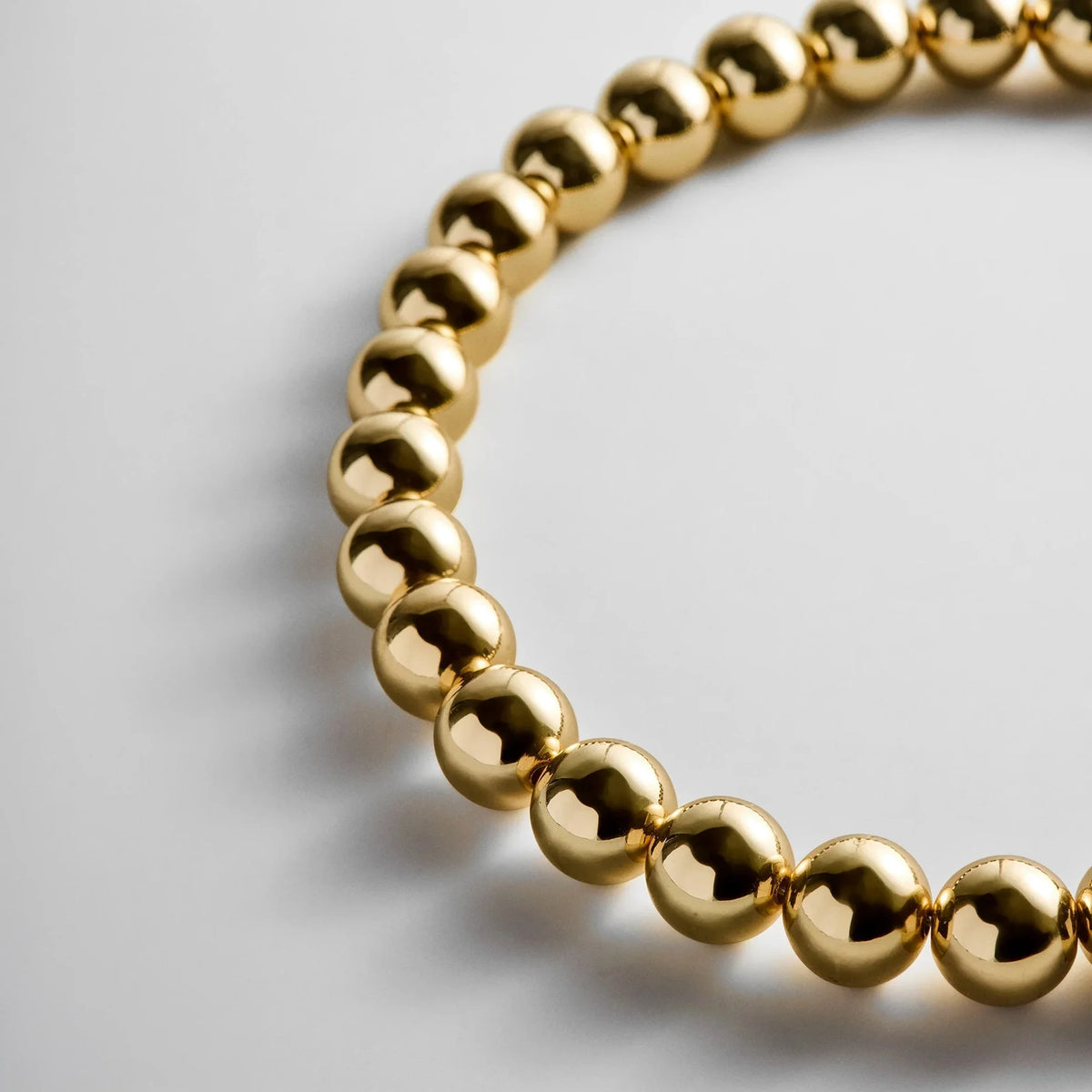 14mm Resin Beaded Necklace - Gold