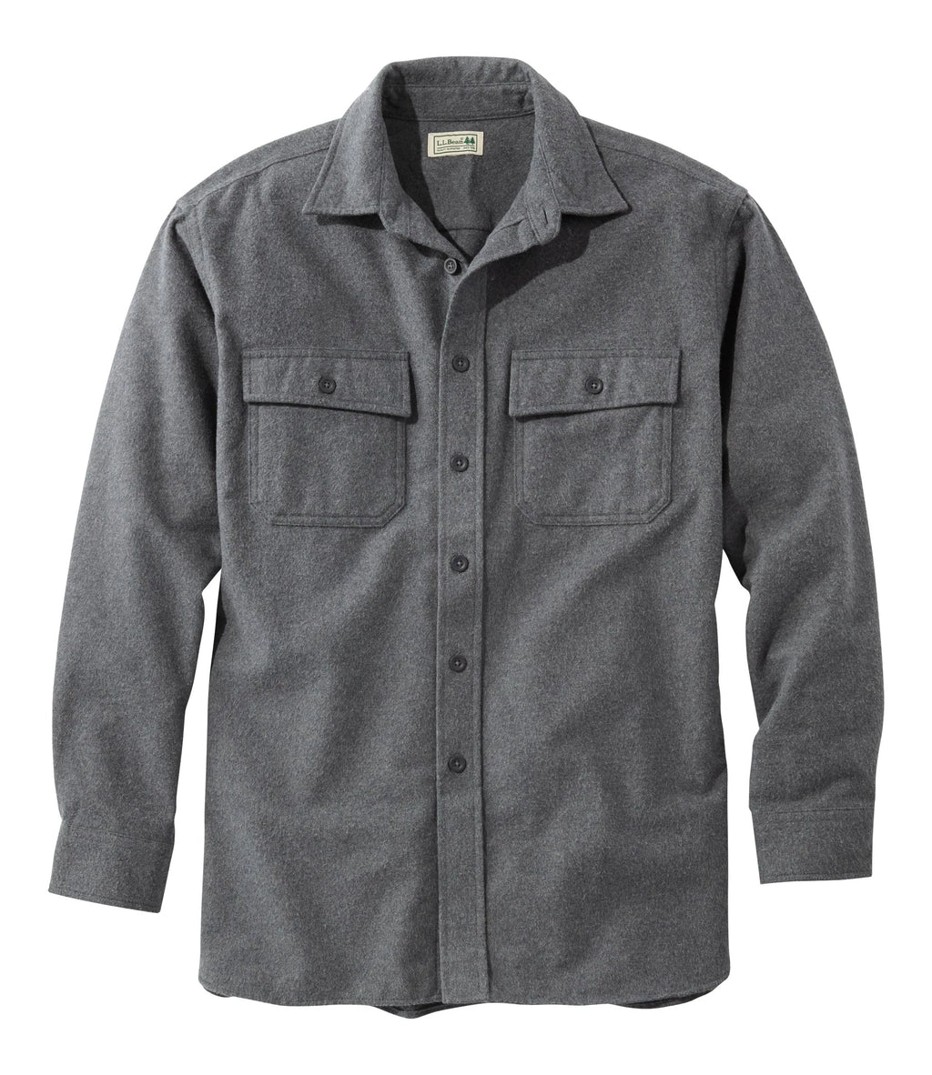 Men's Heavyweight Flannel Button-Up Shirt - Gray