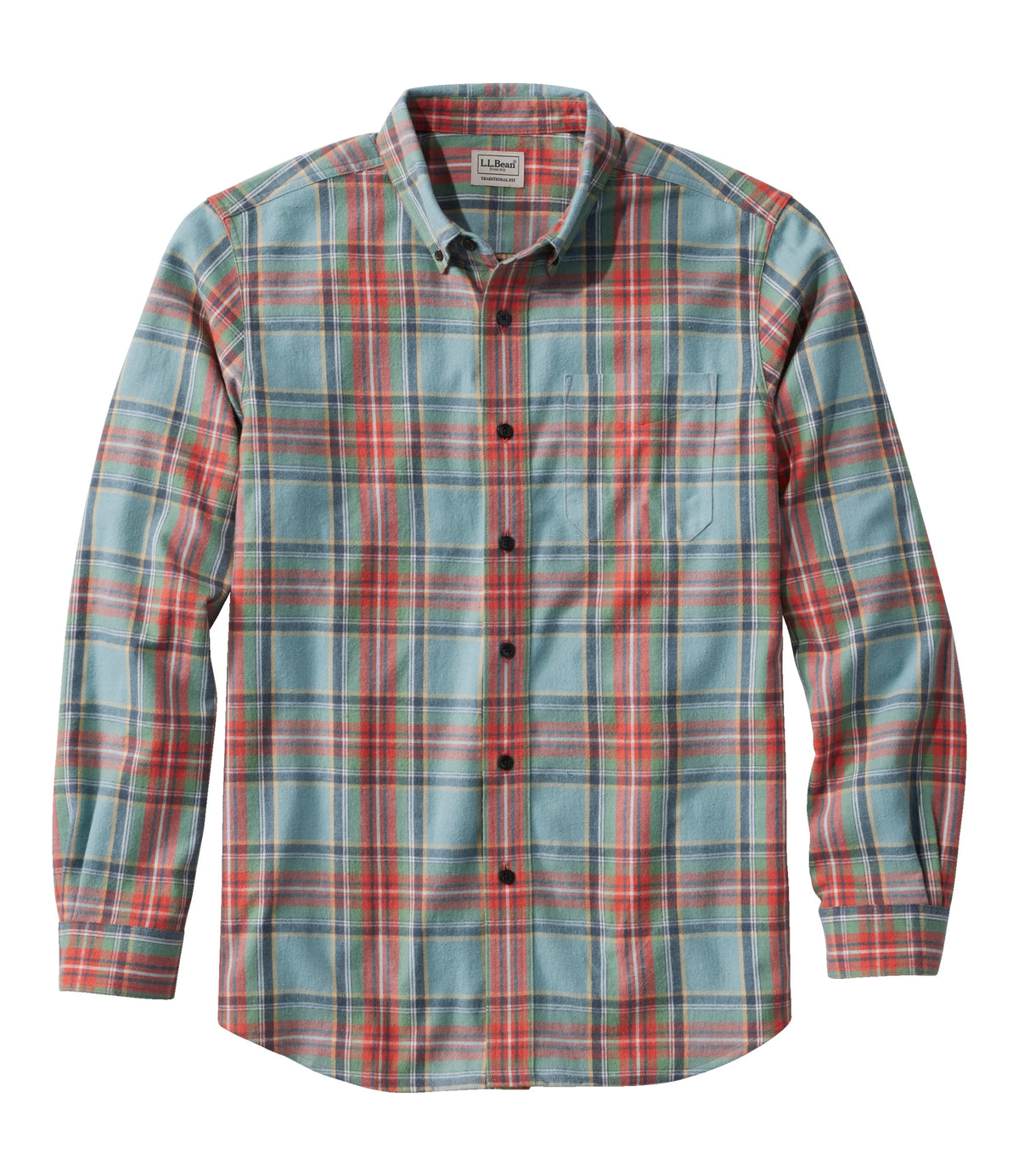 Men's Cotton Flannel Button-Down Shirt - Grey Plaid