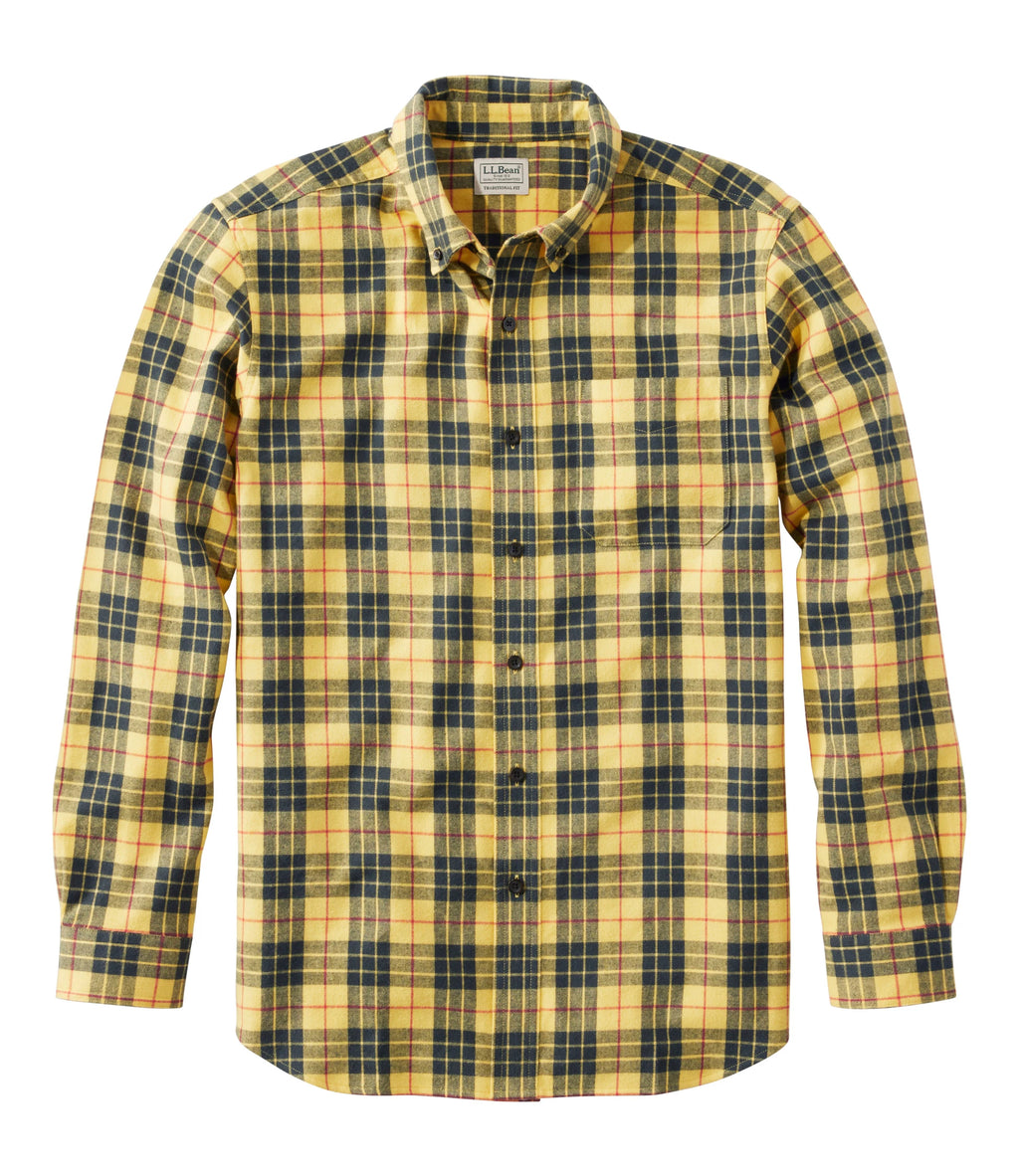 Men's Cotton Flannel Button-Down Shirt - Grey Plaid