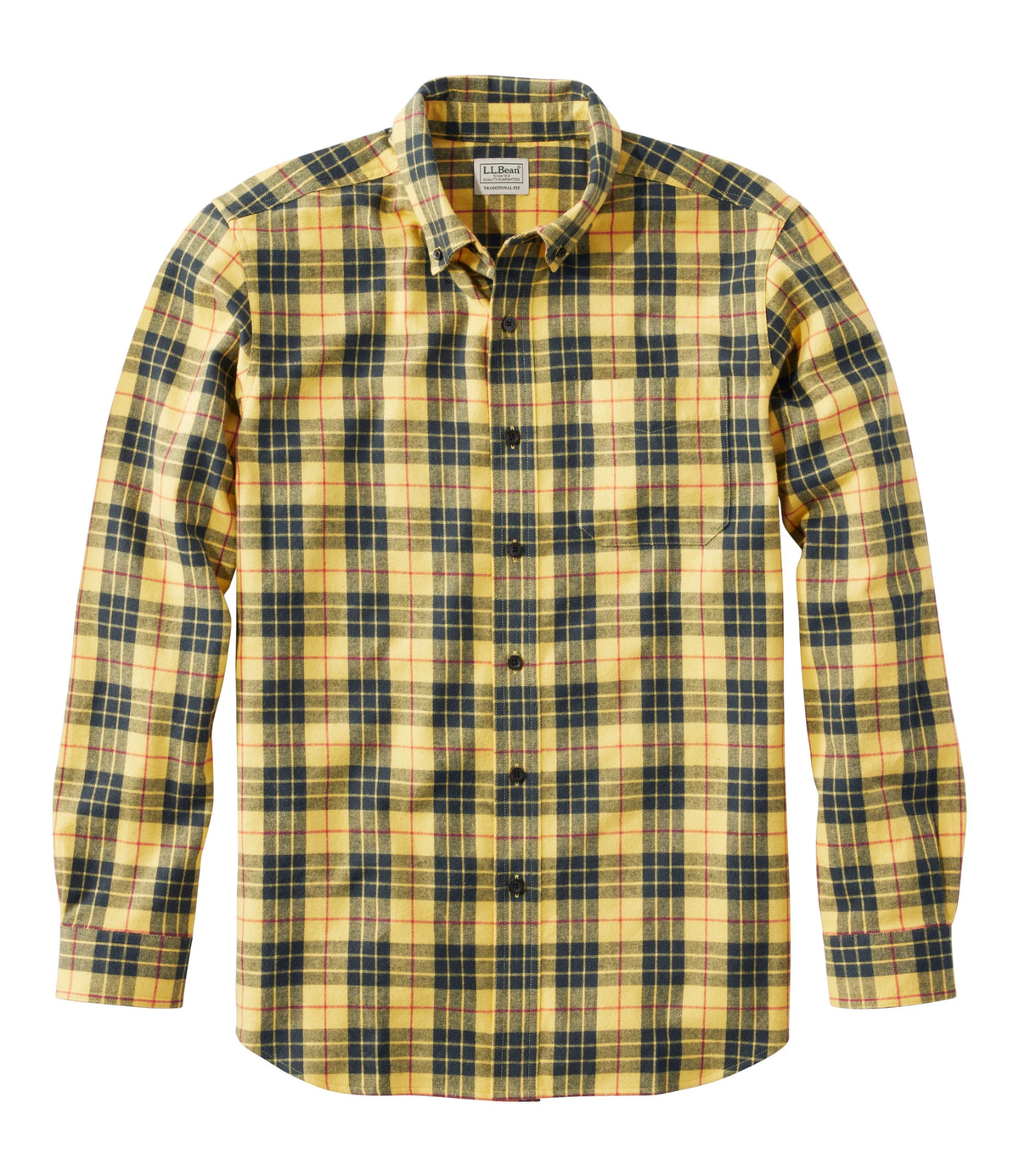 Men's Cotton Flannel Button-Down Shirt - Grey Plaid
