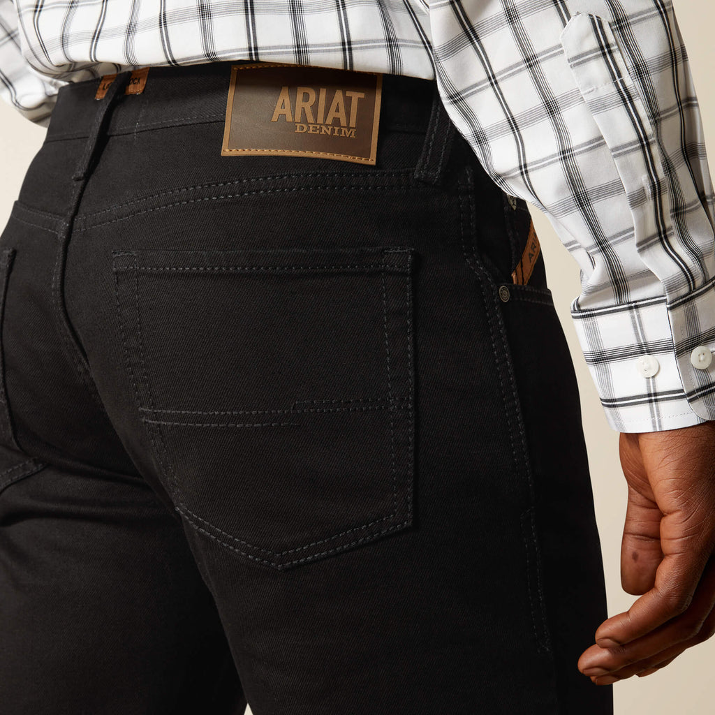 Men's Relaxed Bootcut Stretch Jeans - Black