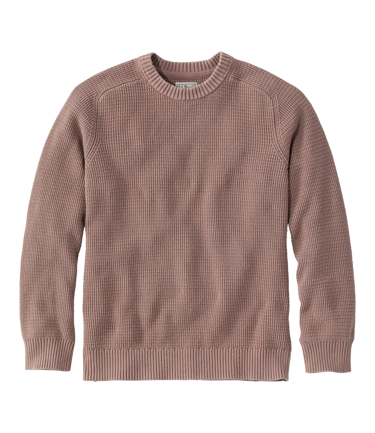 Men's Textured Cotton Crewneck Sweater - Sienna