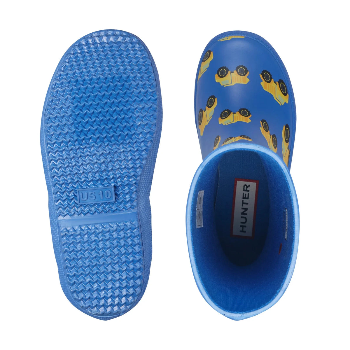 Kids' Rubber Rain Boots - Blue Dump Truck Print