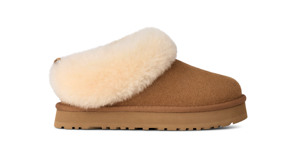 Kids' Suede Platform Slipper - Chestnut