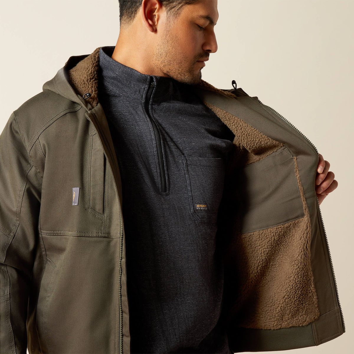 Men's Water-Repellent Sherpa-Lined Work Jacket