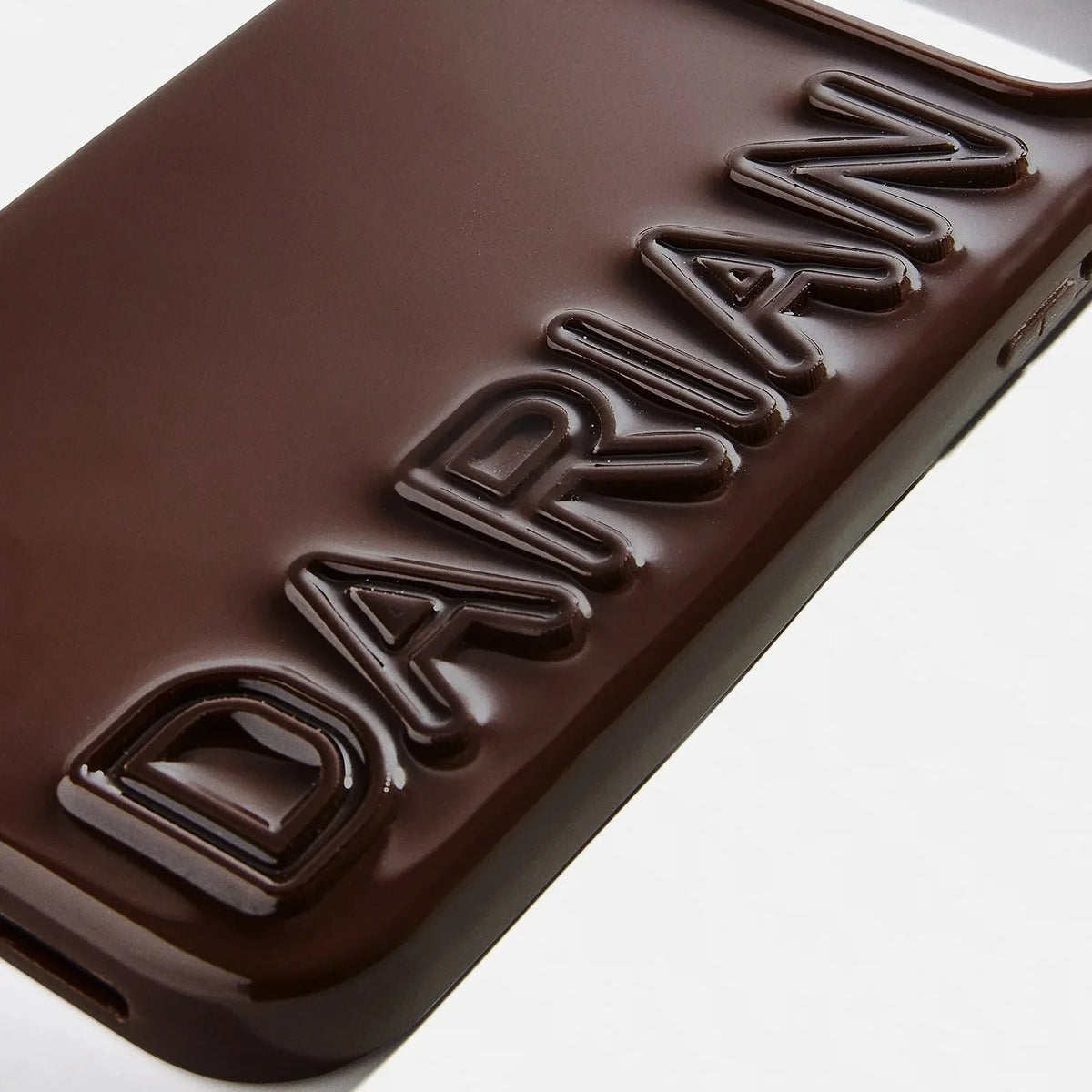 Custom Raised Letter Phone Case - Dark Brown