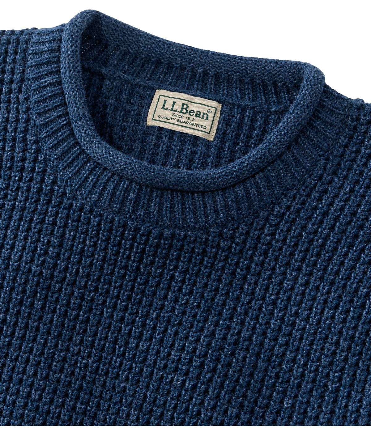 Men's Organic Cotton Waffle Knit Sweater - Indigo