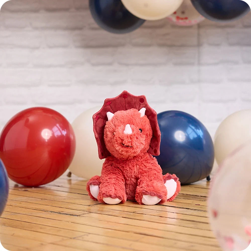 Red Triceratops Microwavable Plush