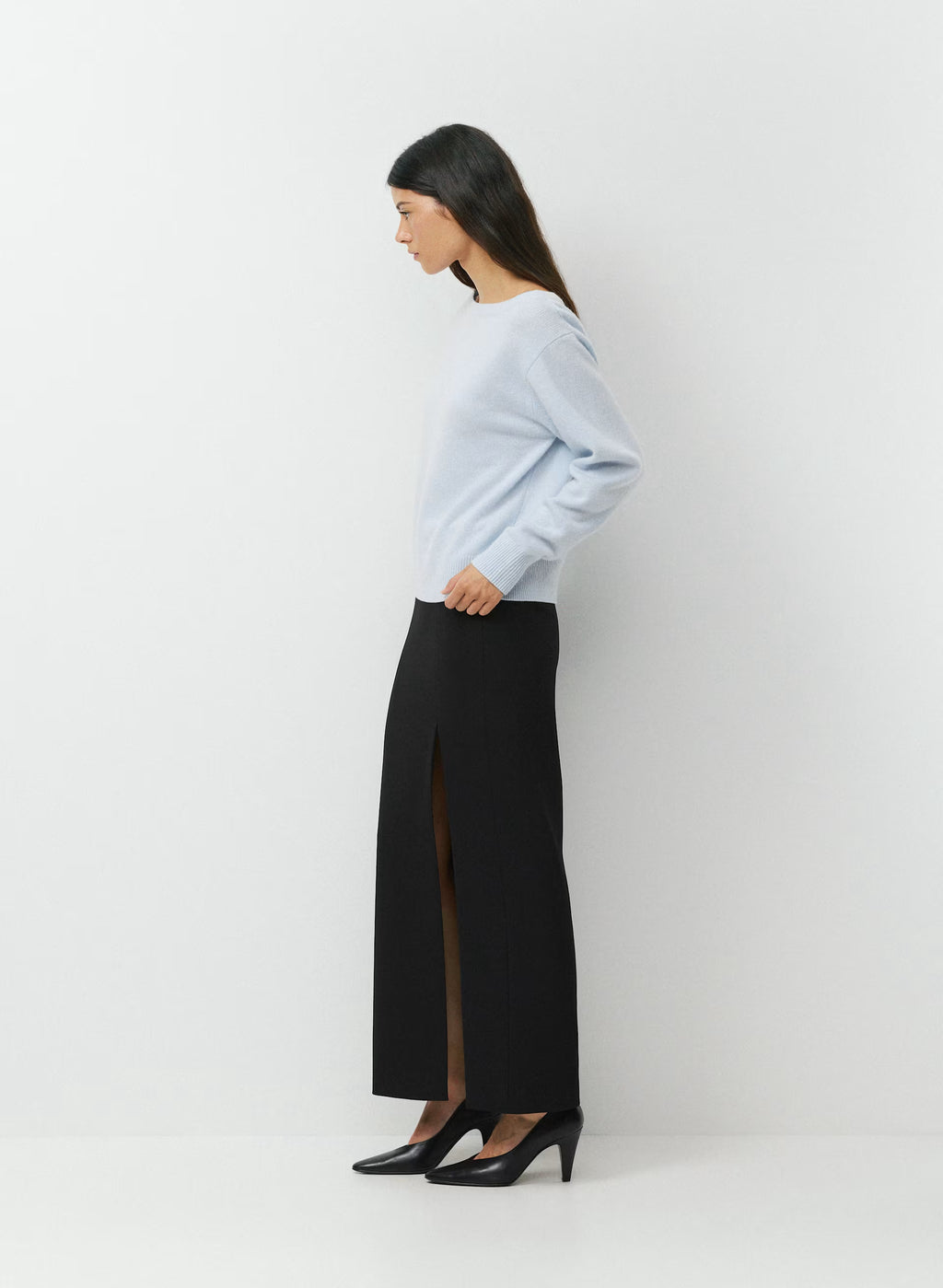 Cashmere Boatneck Sweater - Heather Gray