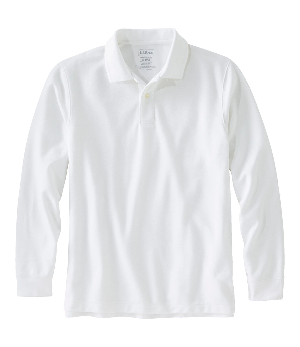 Men's Long-Sleeve Cotton Pique Polo - Lavender