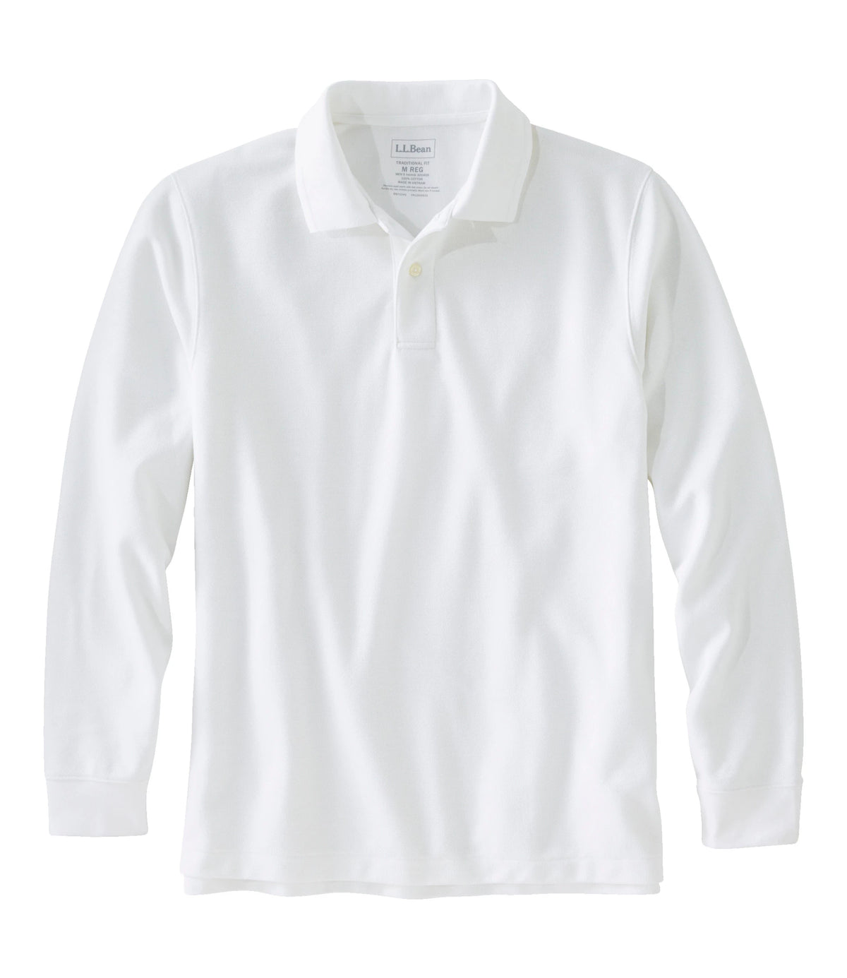 Men's Long-Sleeve Cotton Pique Polo - Lavender