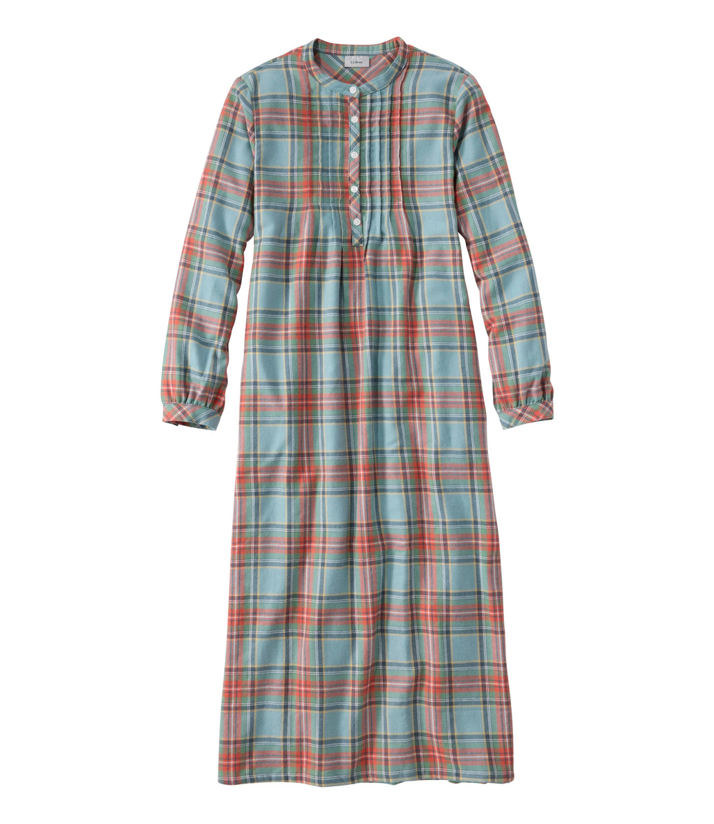 Women's Cotton Flannel Nightgown - Black Watch