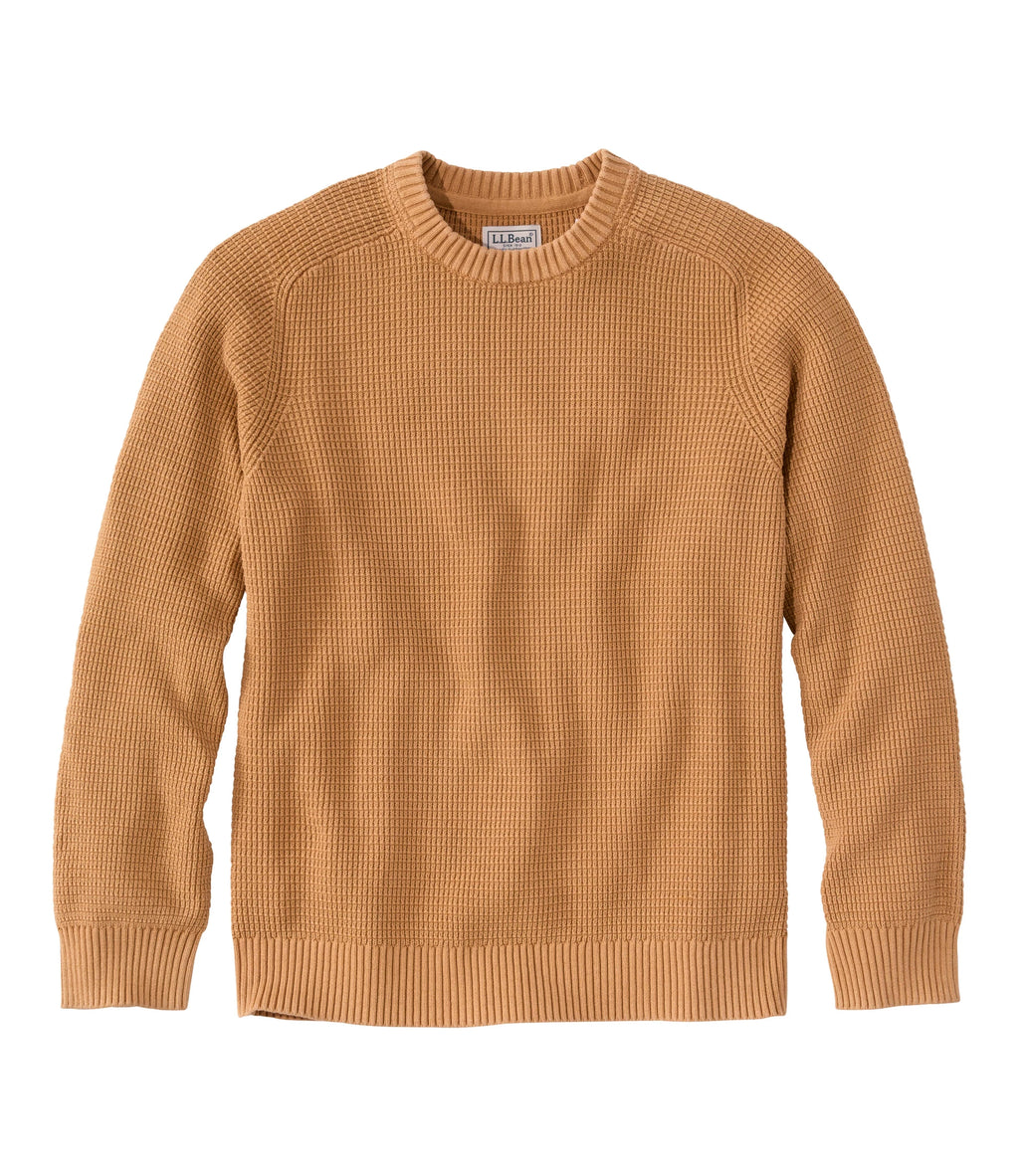 Men's Textured Cotton Crewneck Sweater - Sienna