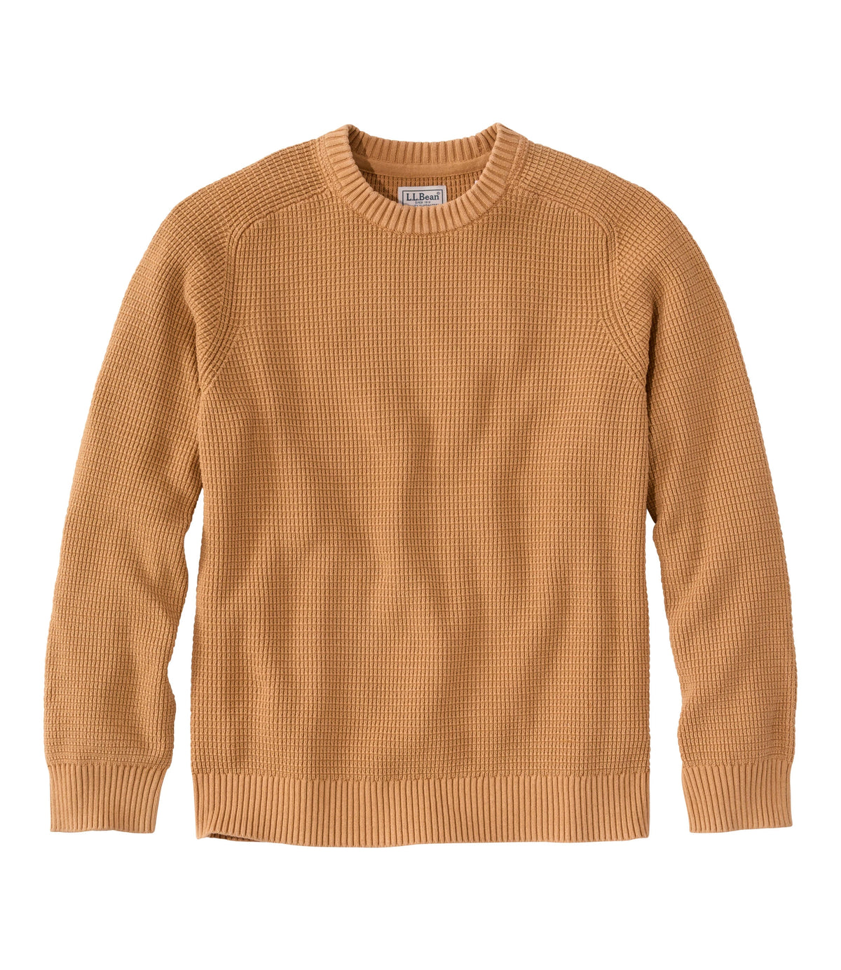 Men's Textured Cotton Crewneck Sweater - Sienna