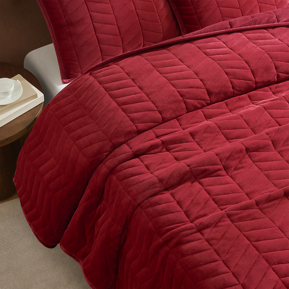 King Chevron Quilt Set - Deep Night