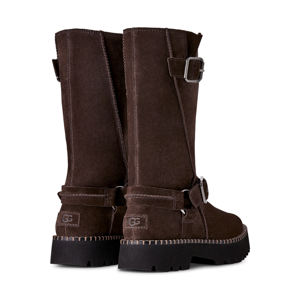Women's Suede Buckle Biker Boot