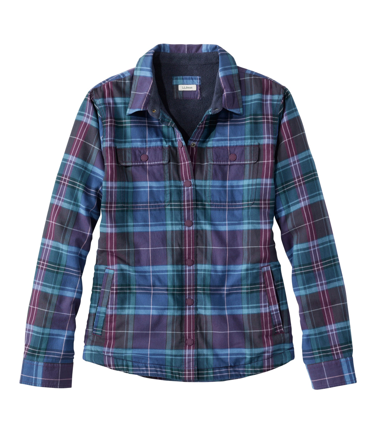 Women's Fleece-Lined Flannel Snap Shirt - Red Plaid