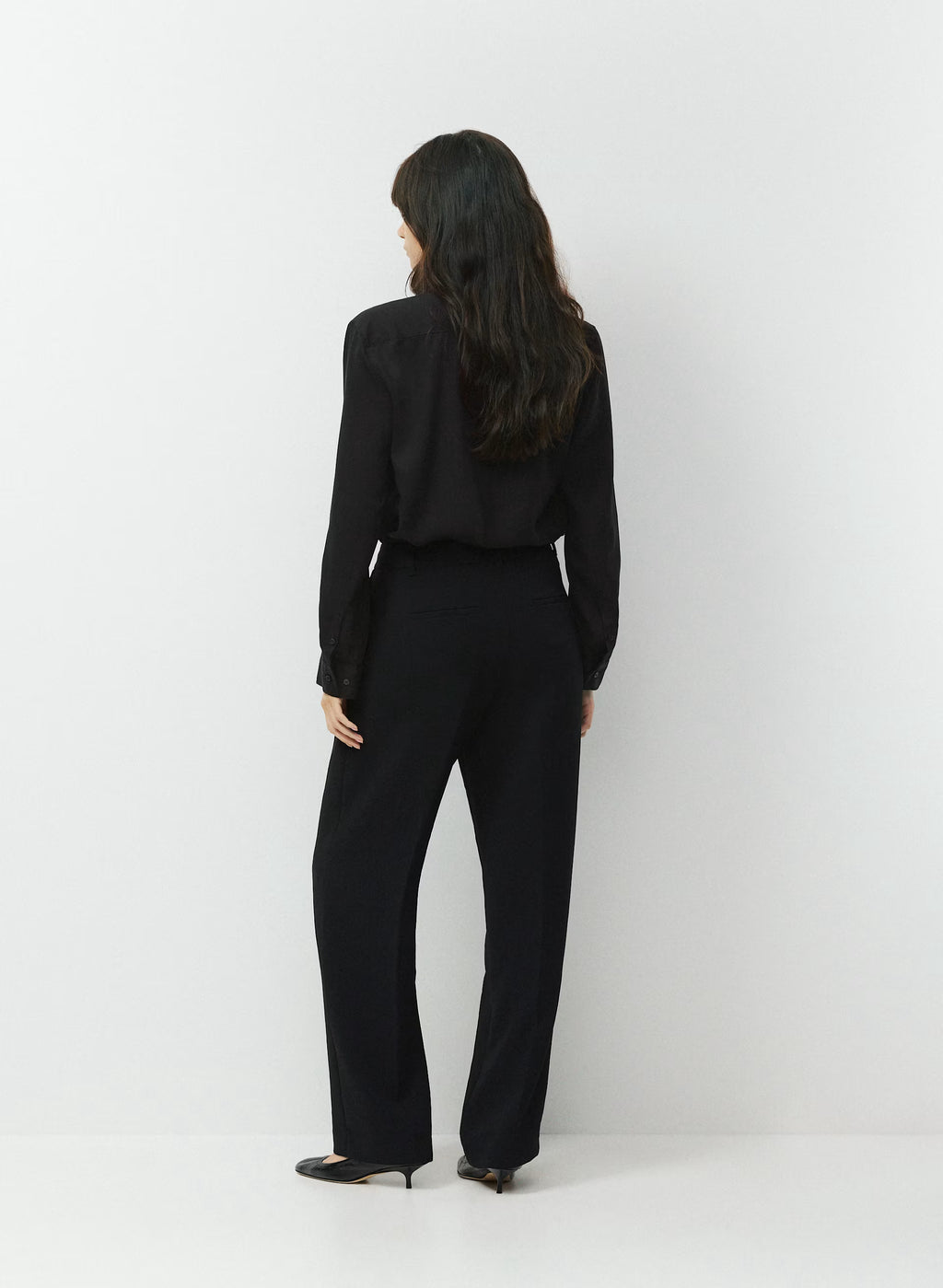 High-Rise Wide-Leg Crepe Trousers - Sand