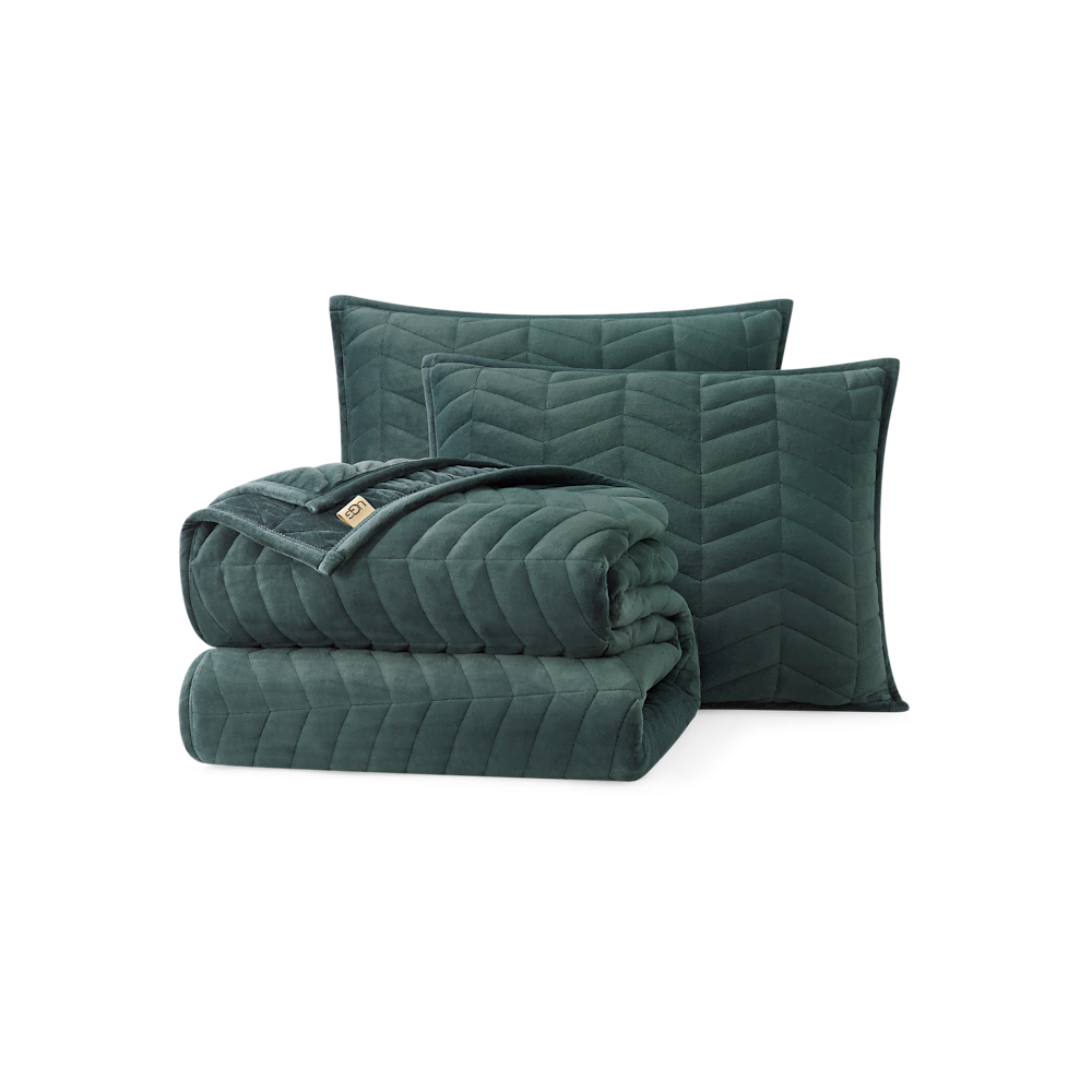 King Chevron Quilt Set - Deep Night