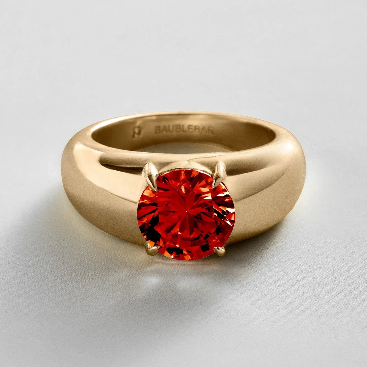 Custom Gold-Plated Birthstone Band Ring