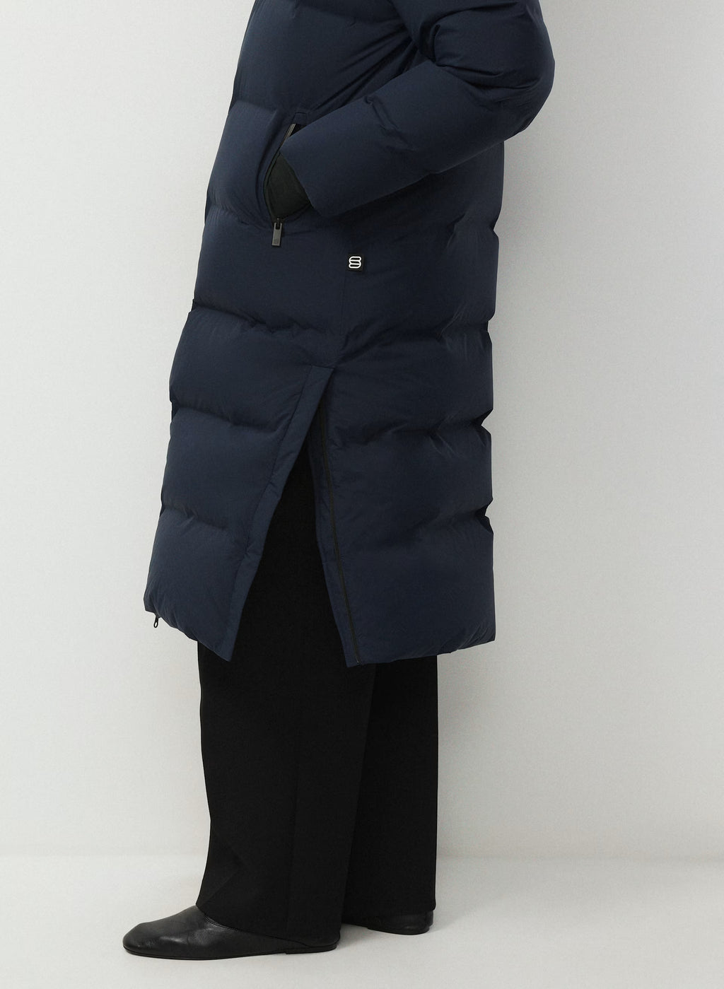 Waterproof Long Down Puffer Coat - Gray