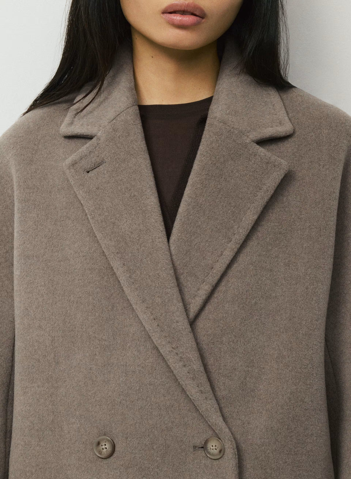 Double-Breasted Wool Cashmere Coat - Herringbone