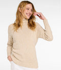 Women's Cotton Funnel Neck Pullover Sweater - Natural