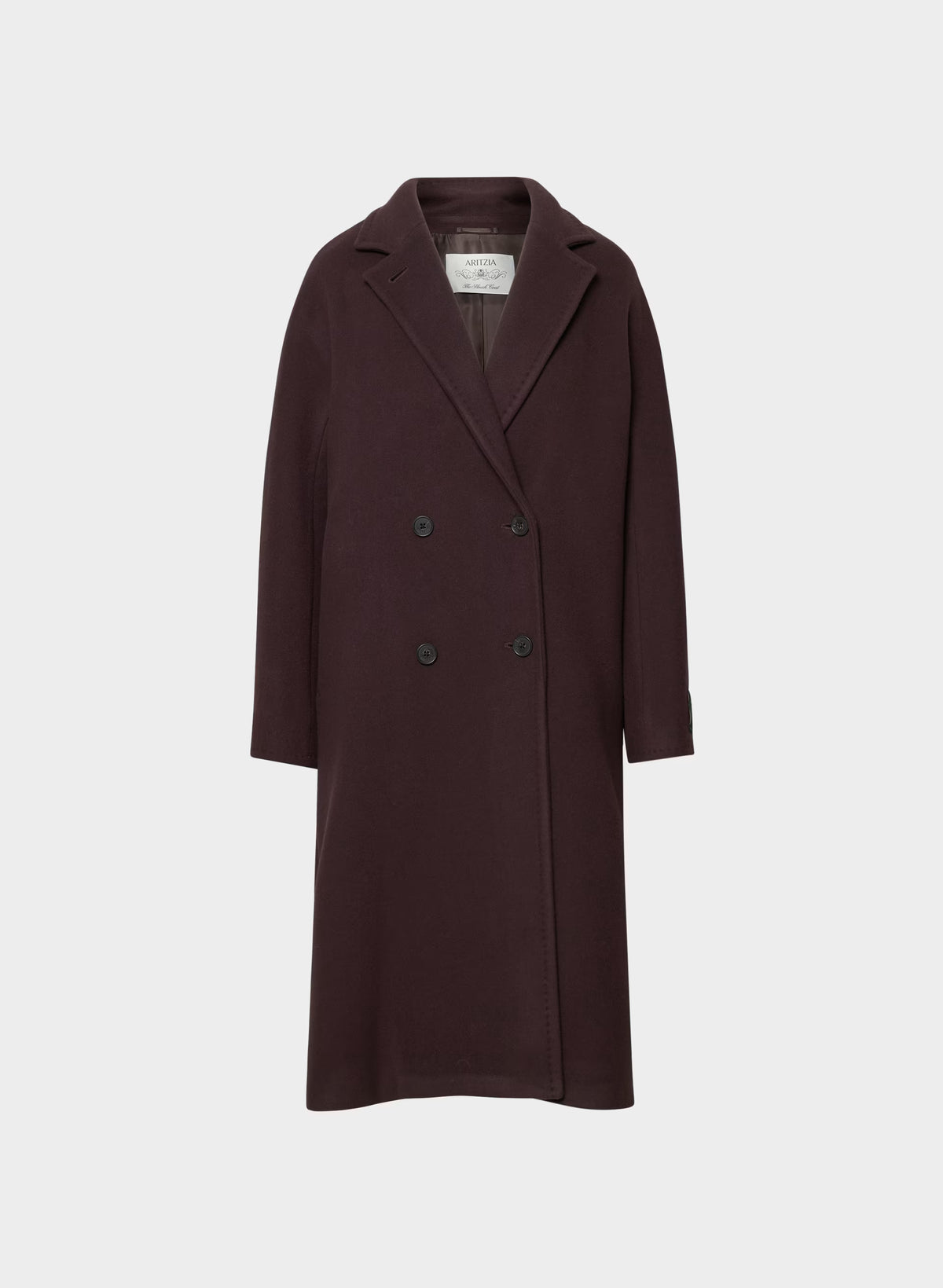 Double-Breasted Wool Cashmere Coat - Herringbone