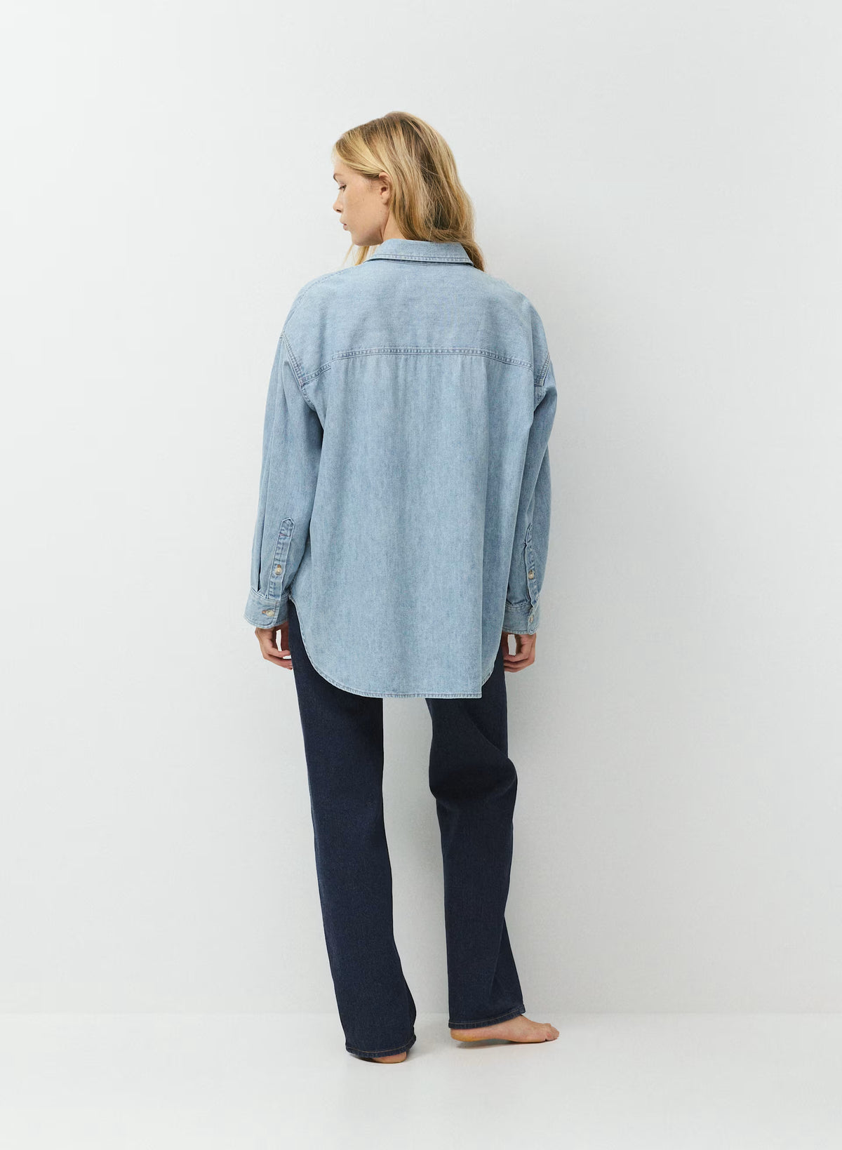 Oversized Hemp Blend Denim Shirt - Indigo