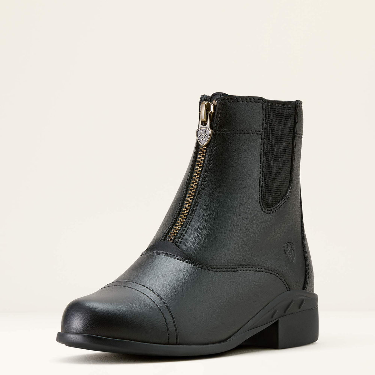 Kids' Leather Zip Paddock Boot - Black