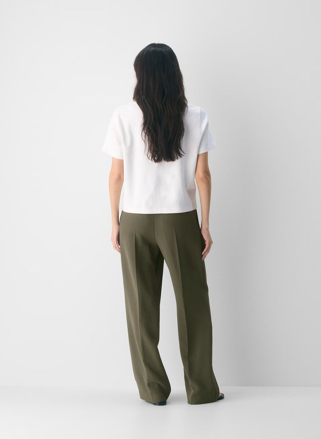 High-Rise Wide-Leg Crepe Trousers - Sand