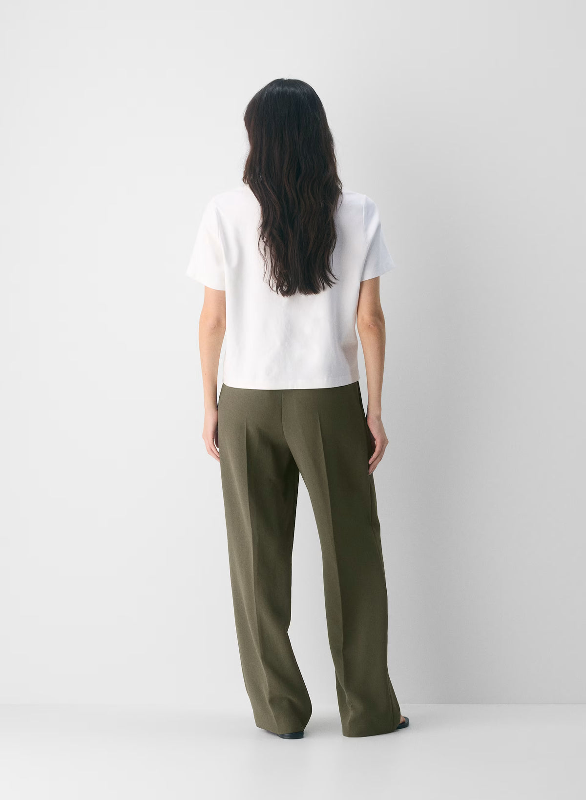 High-Rise Wide-Leg Crepe Trousers - Sand