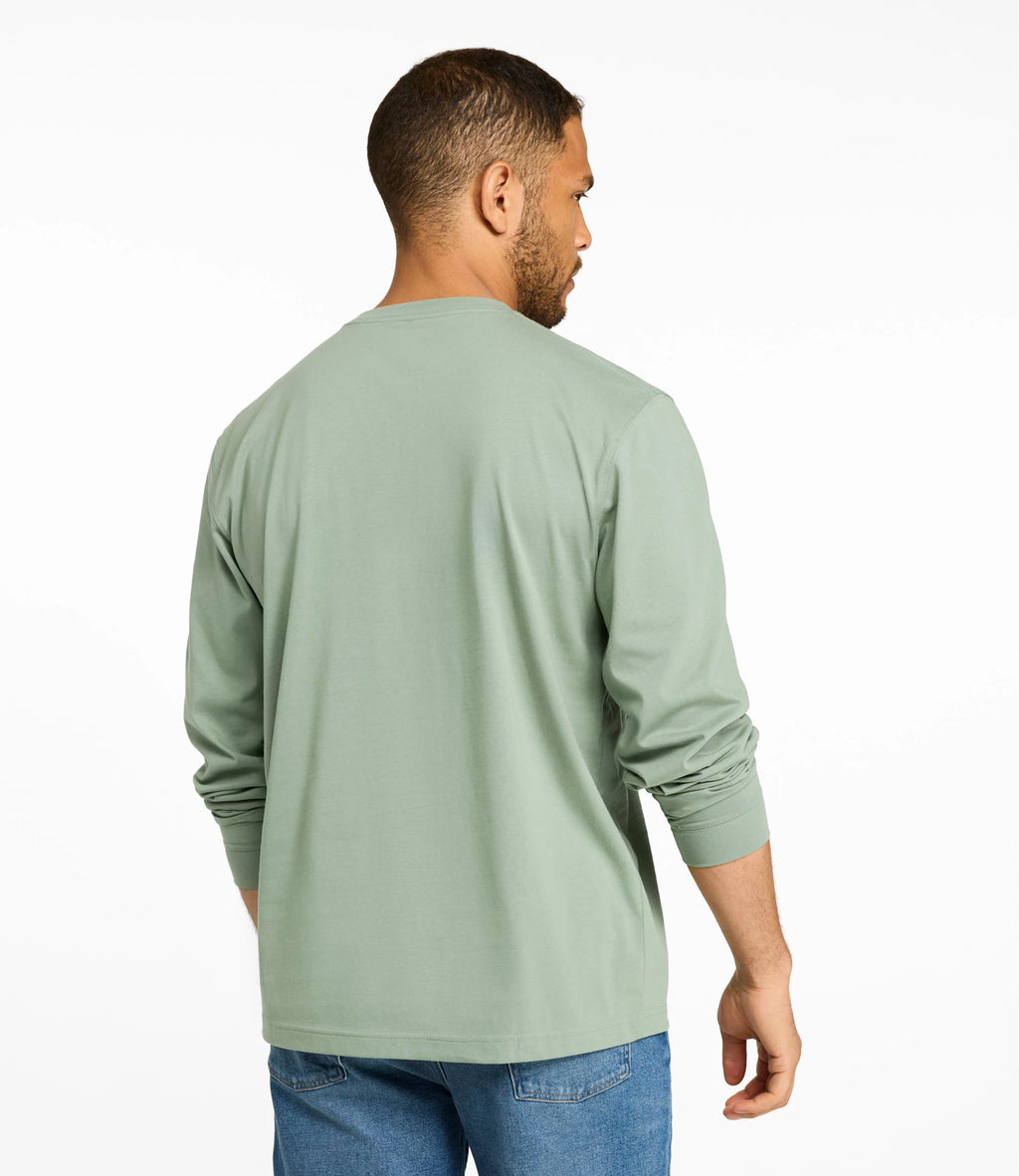Men's Long-Sleeve Cotton Crewneck T-Shirt - Black
