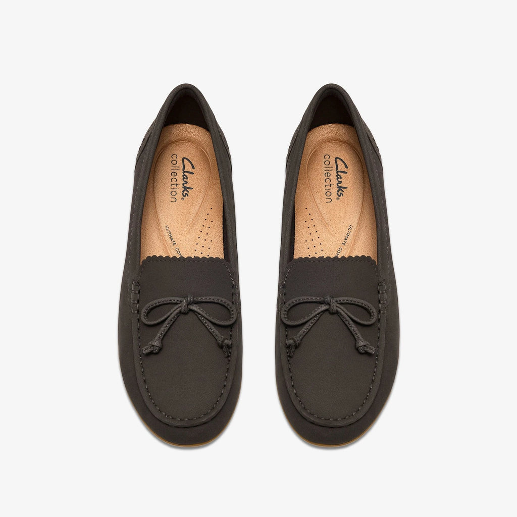 Women's Nubuck Moccasin Loafer - Dark Grey