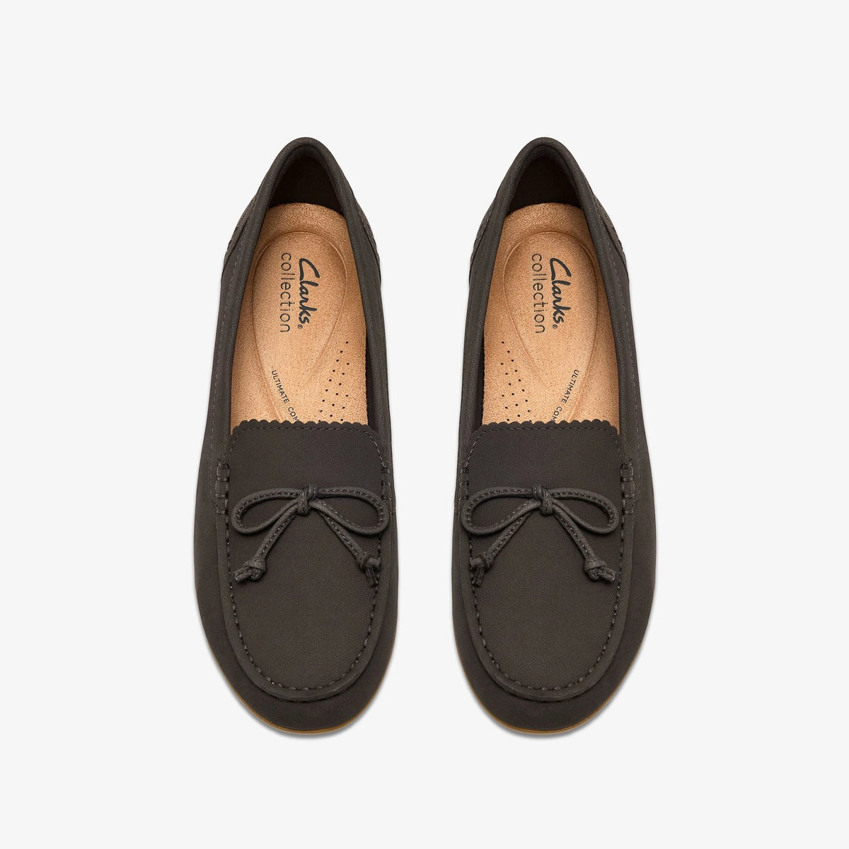 Women's Nubuck Moccasin Loafer - Dark Grey