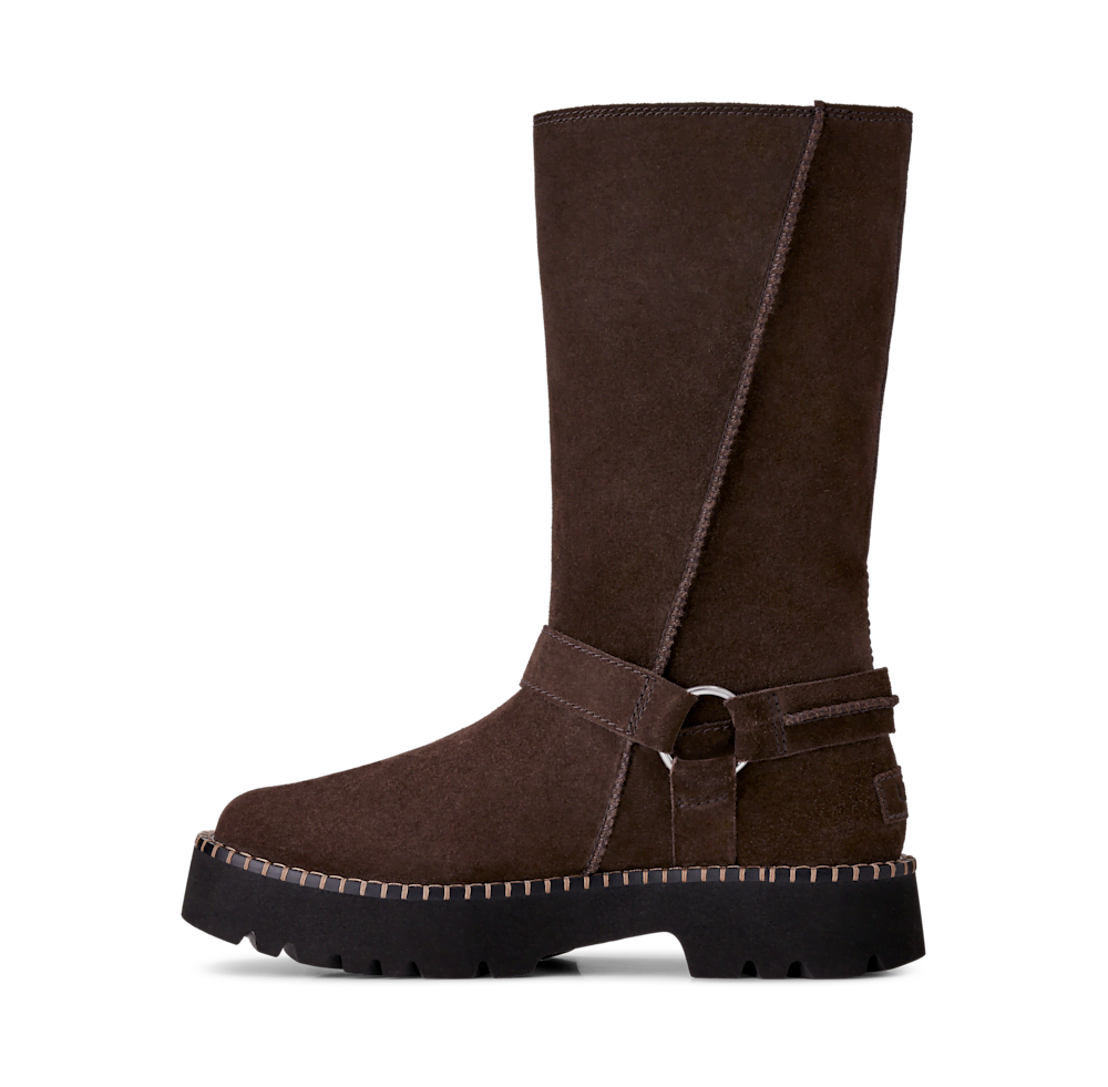 Women's Suede Buckle Biker Boot