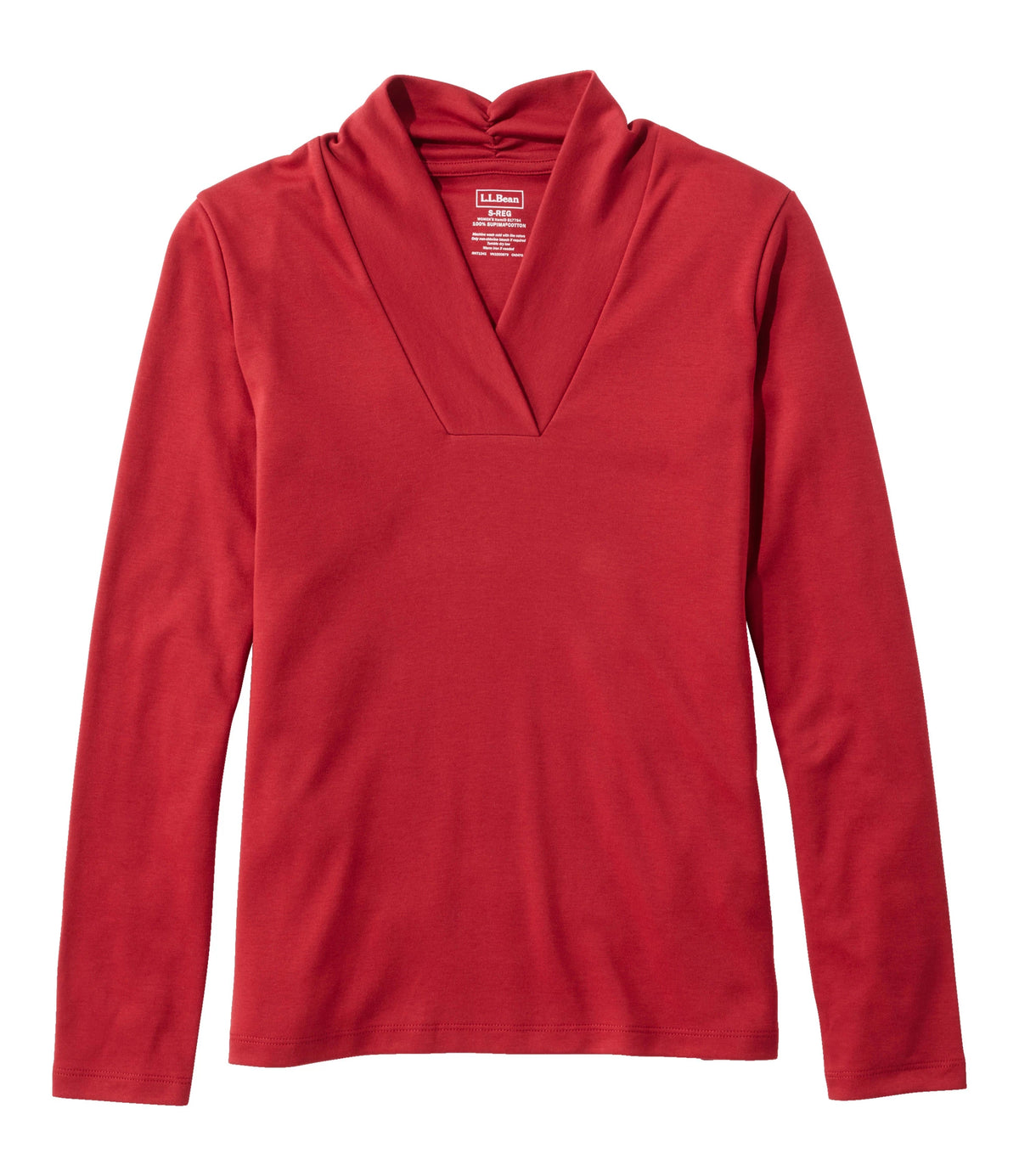 Women's Pima Cotton Shawl Collar T-Shirt - Blue