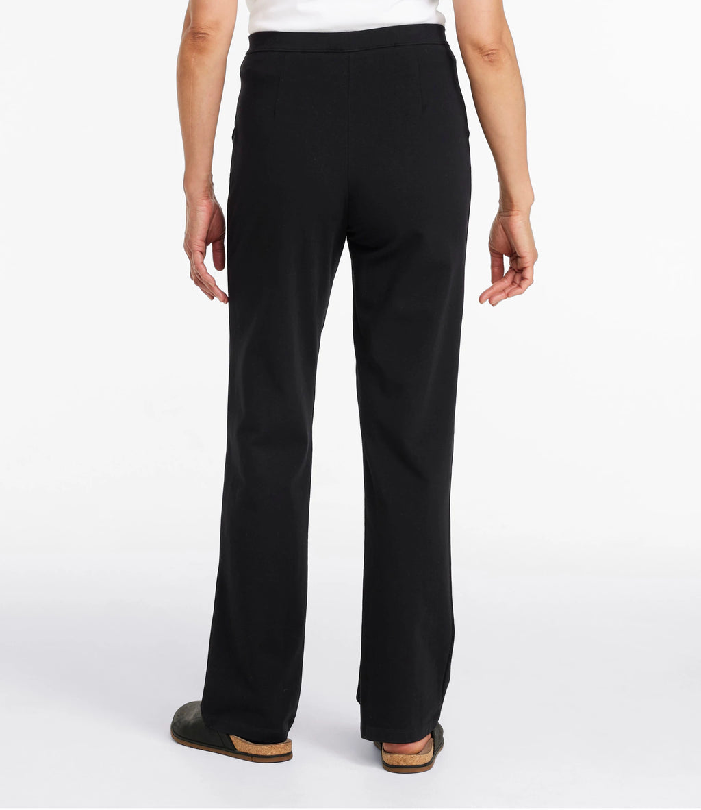 Women's High-Rise Straight-Leg Knit Pants - Black