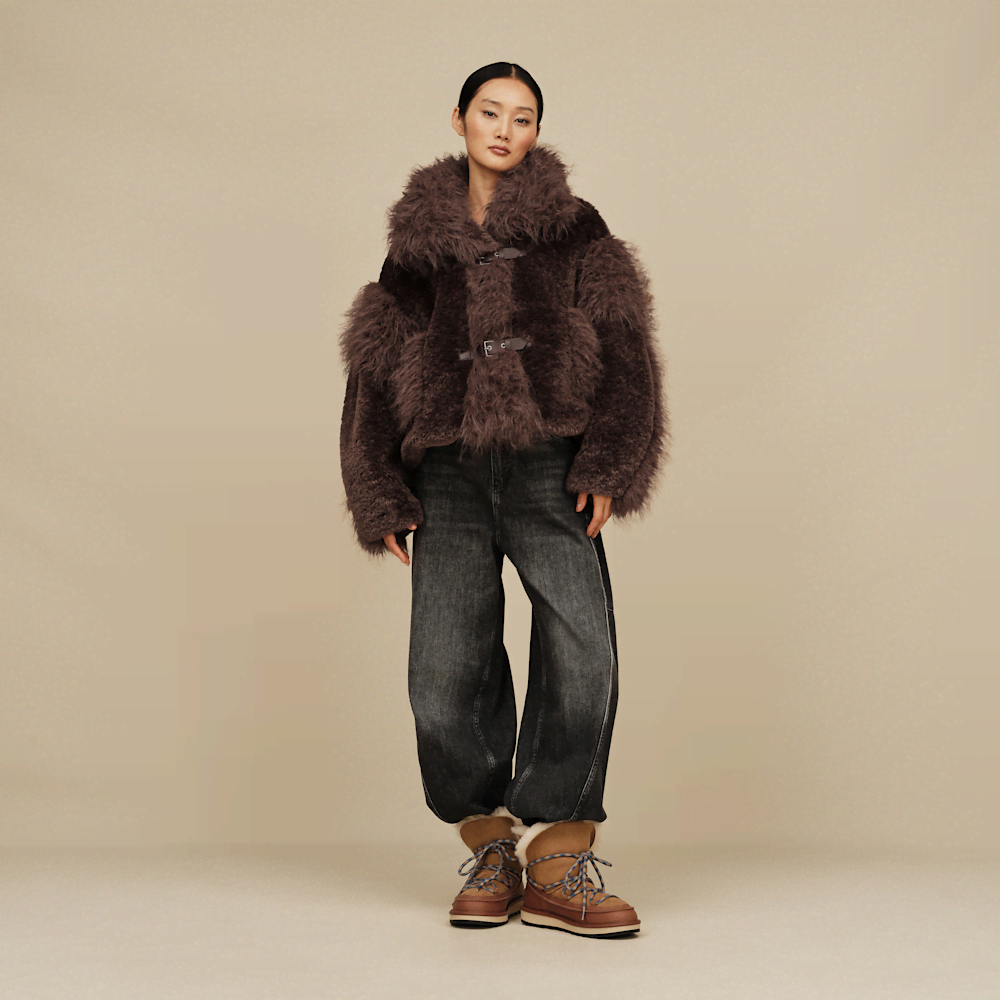 Women's Oversized Shag Faux Fur Jacket