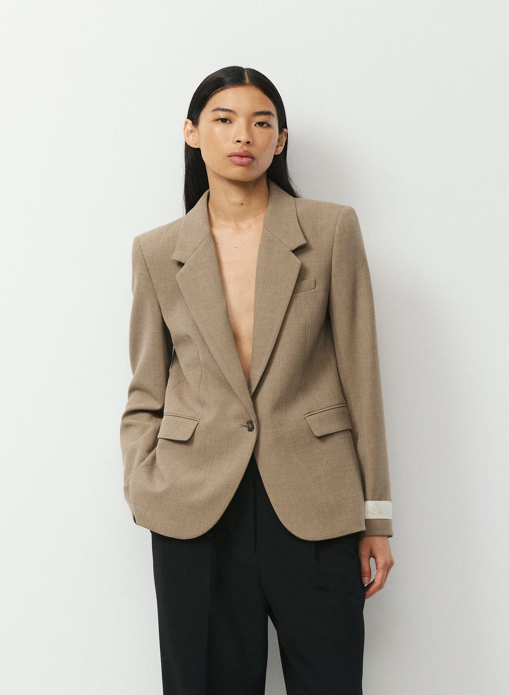 Single-Breasted Stretch Blazer - Check
