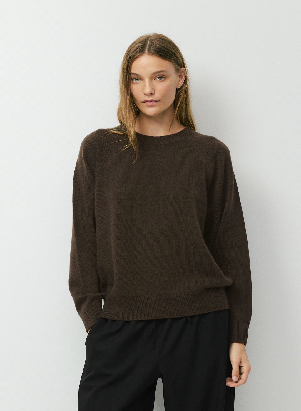 Wool Cashmere Raglan Sweater - Olive