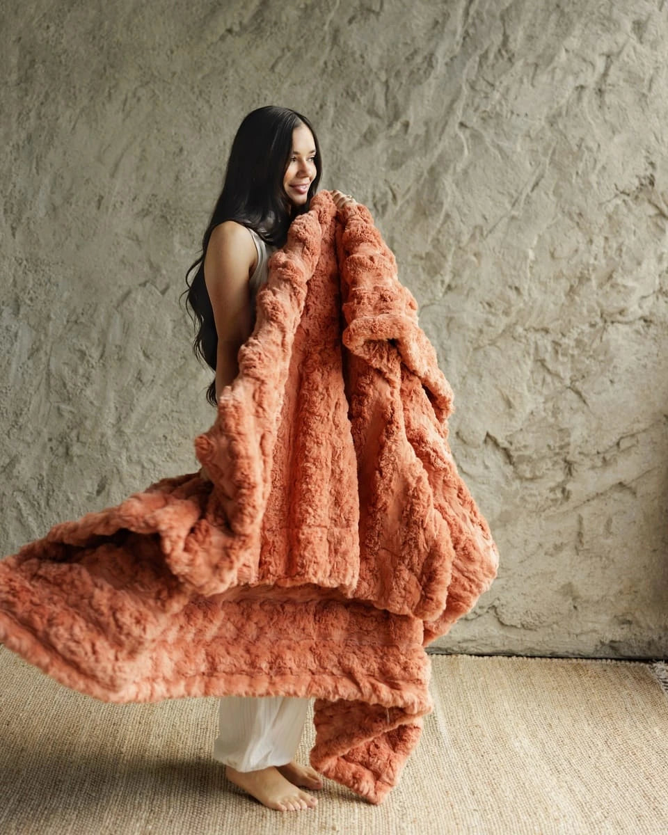 Thick Plush Blanket - Coral