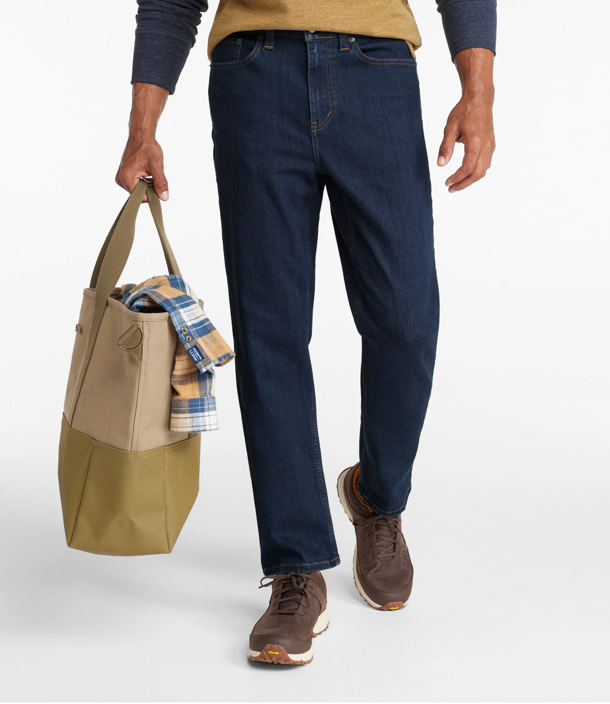 Men's Stretch Straight-Leg Jeans - Tan