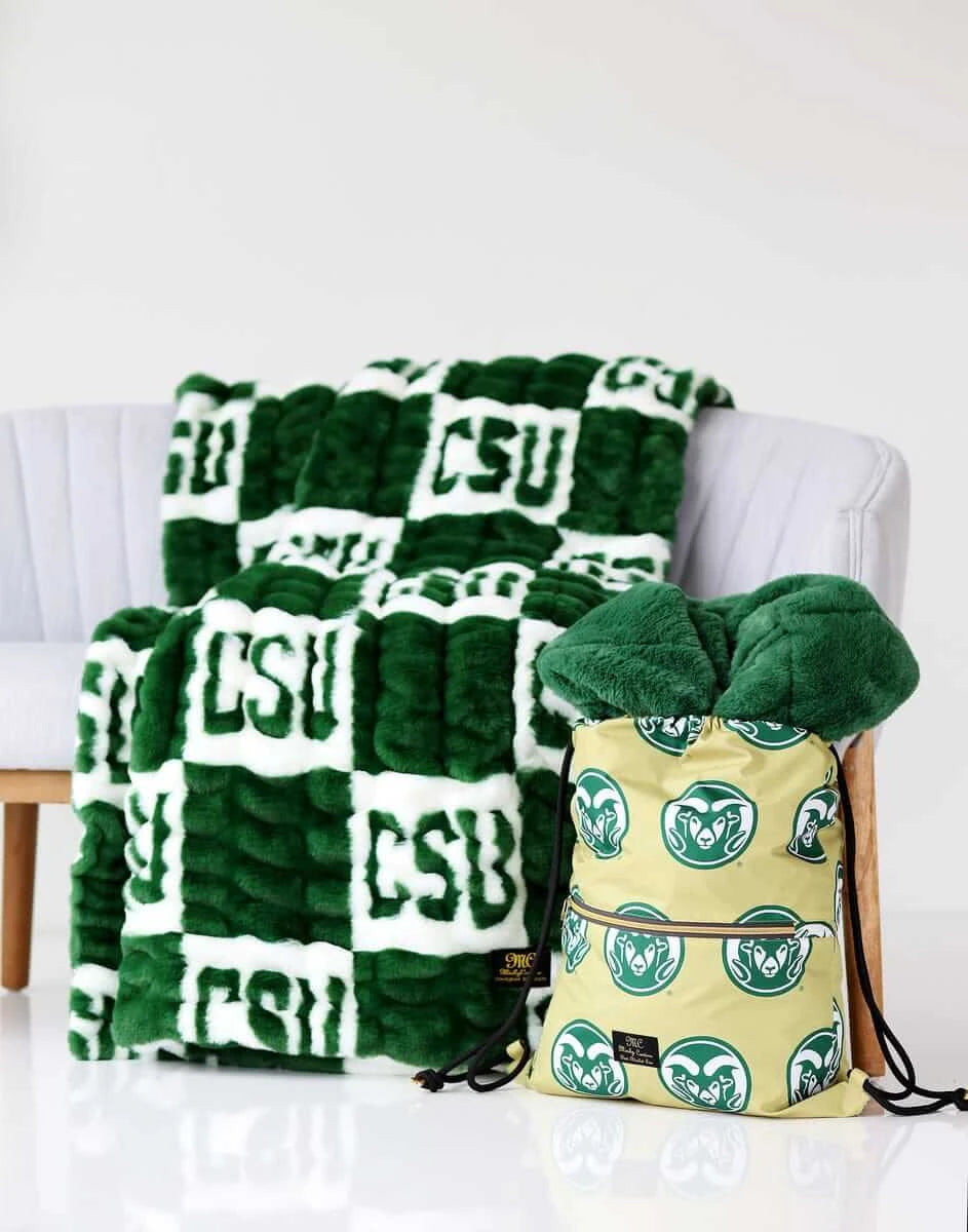 Hooded Outdoor Stadium Blanket - Gold Green