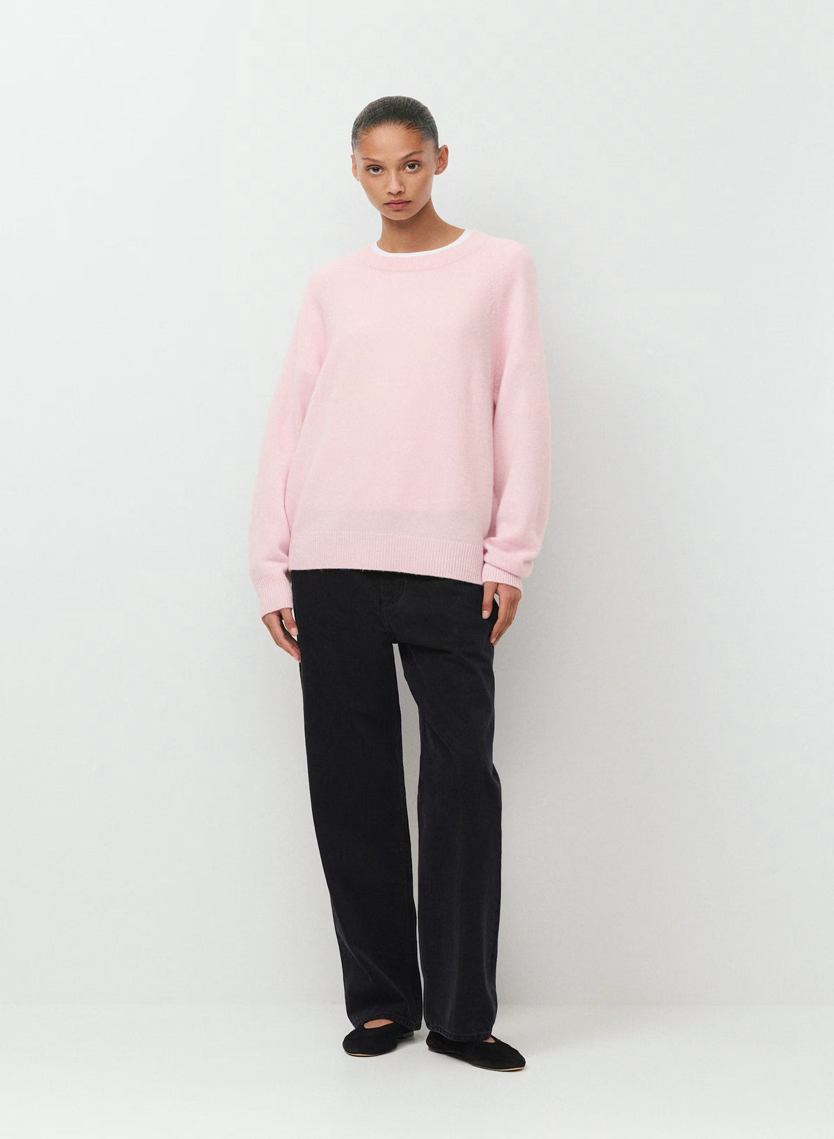 Wool Cashmere Raglan Sweater - Olive