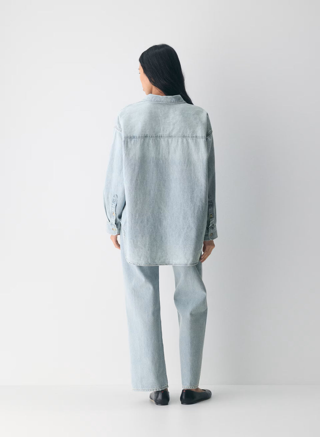 Oversized Hemp Blend Denim Shirt - Indigo