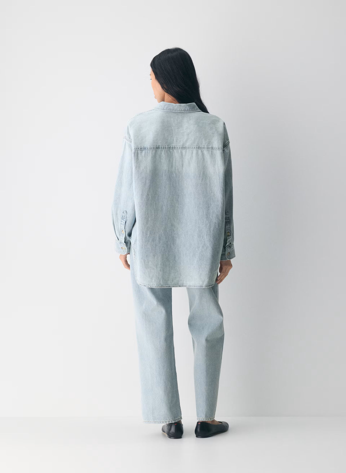 Oversized Hemp Blend Denim Shirt - Indigo