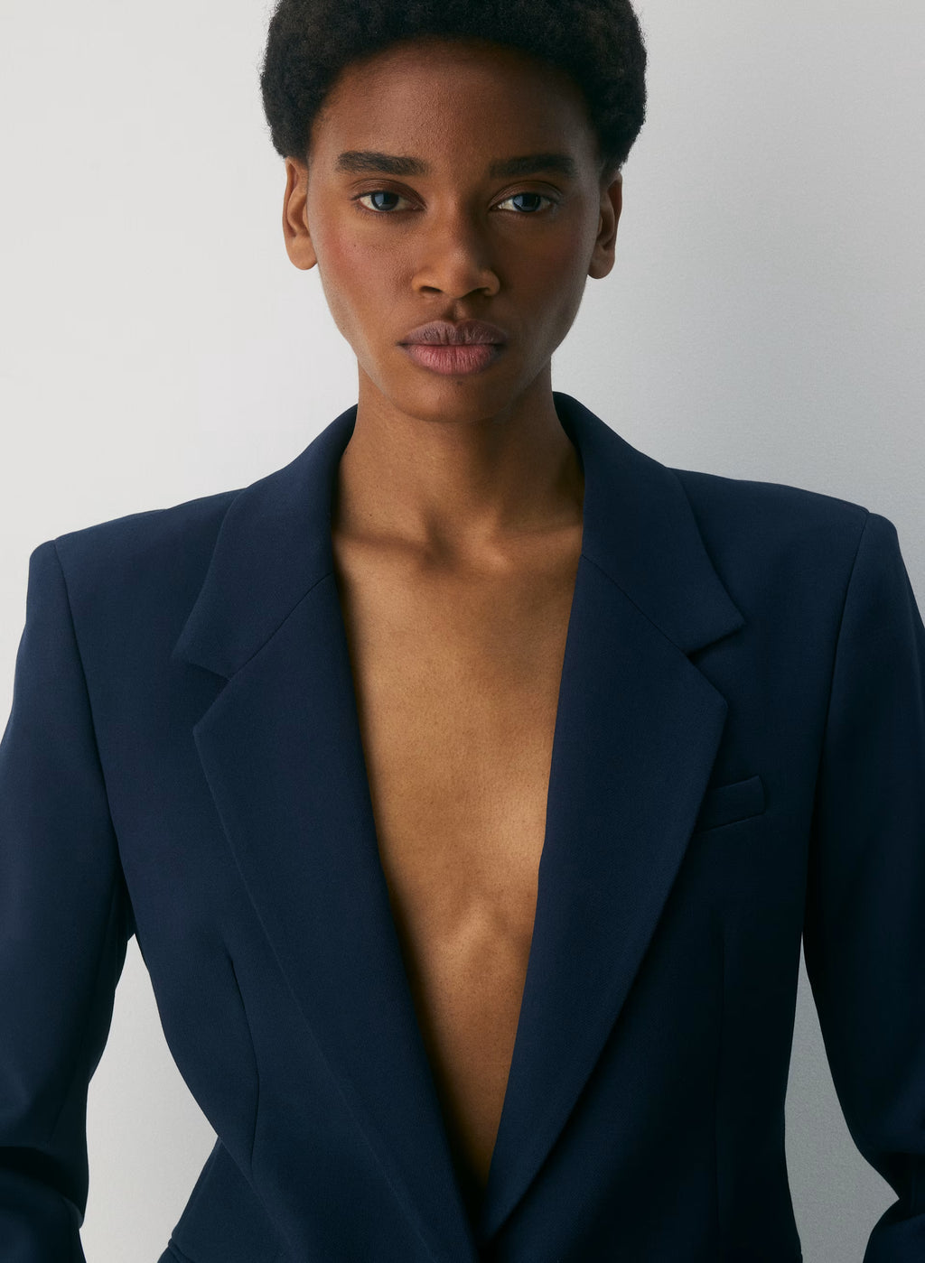 Single-Breasted Stretch Blazer - Check